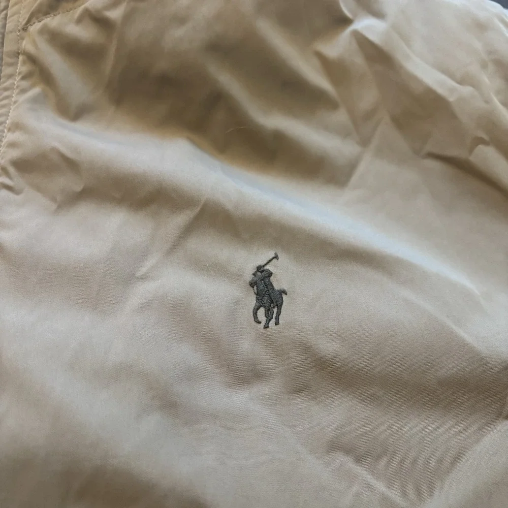 Polo Ralph Lauren Tuck Away Hooded Jacket Beige Full Zip Lined Men Size 2XLT